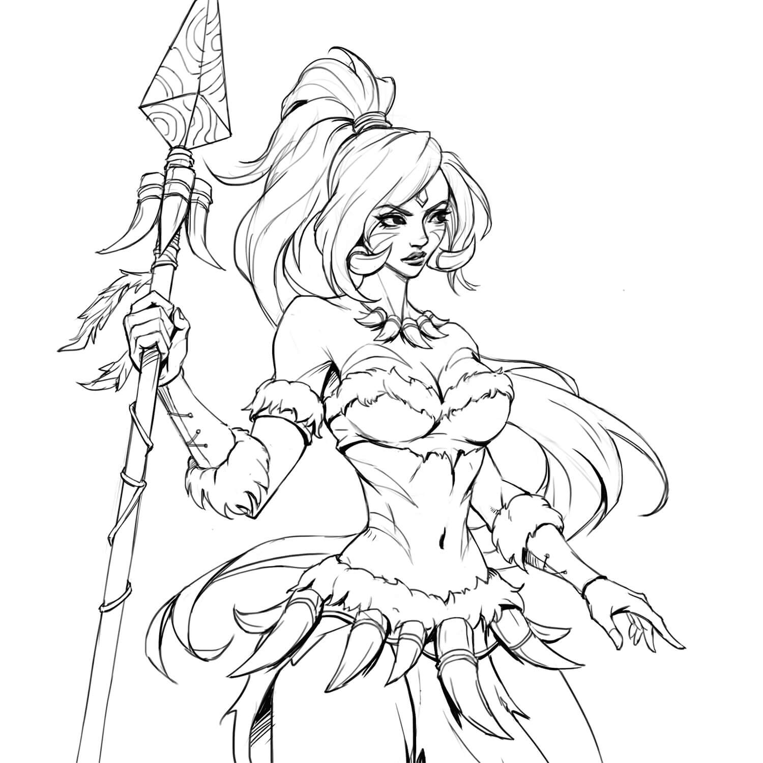Nidalee League of Legends coloring page