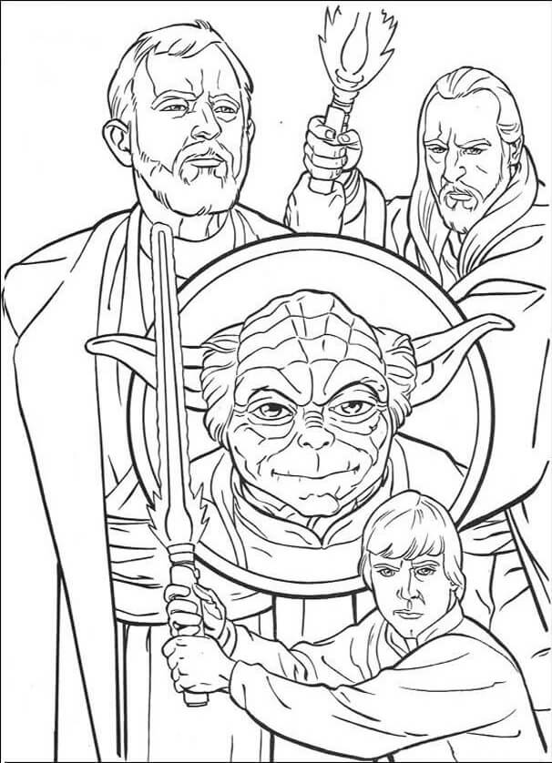 Personnages de Star Wars coloring page