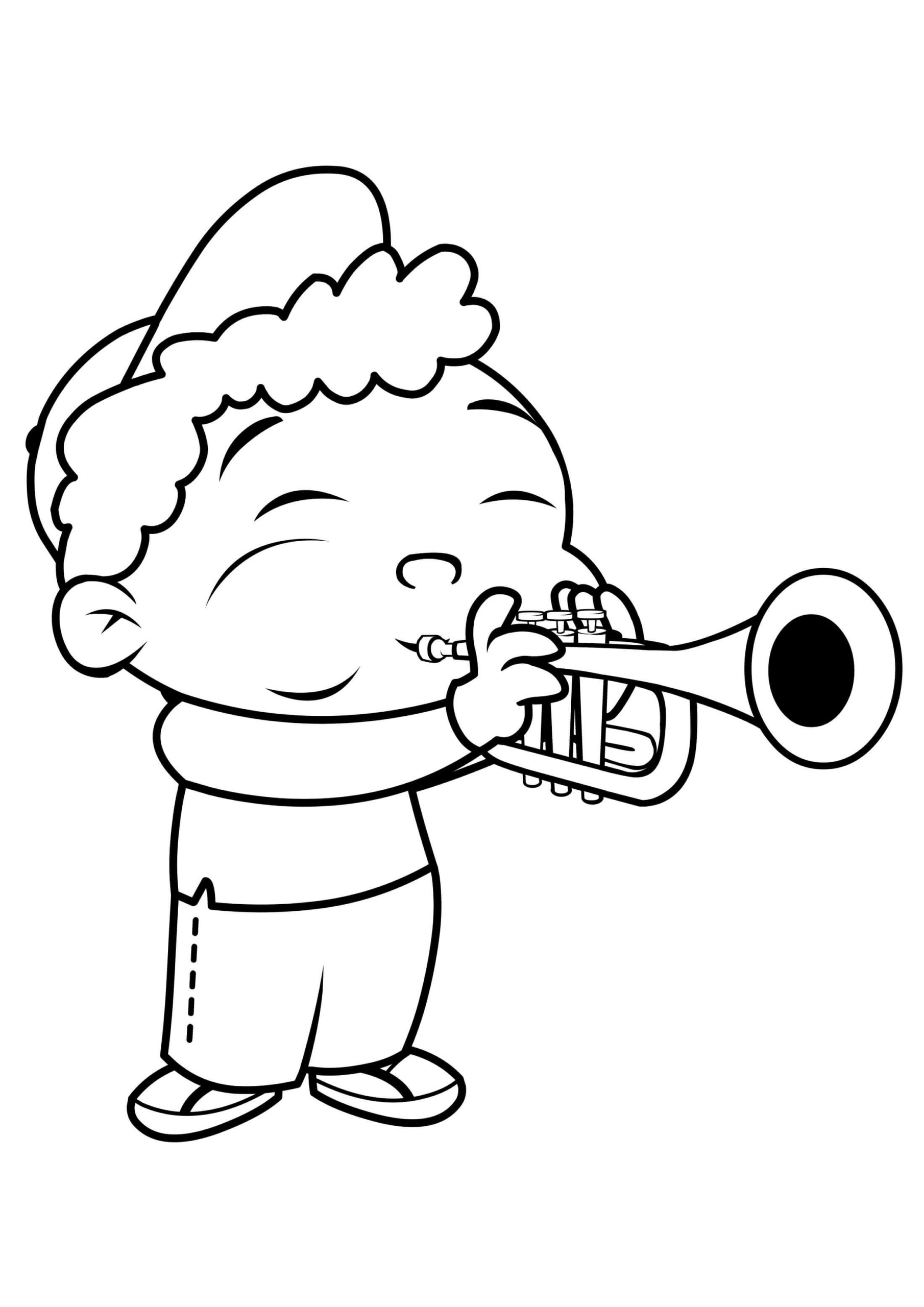 Quincy Joue de La Trompette coloring page