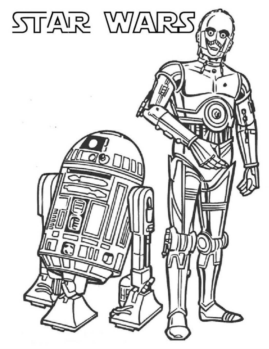 R2-D2 et C-3PO coloring page
