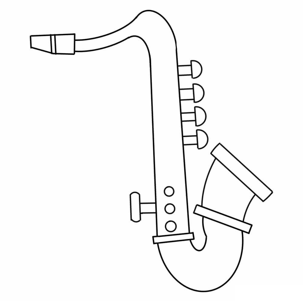 Coloriage Saxophone Facile
