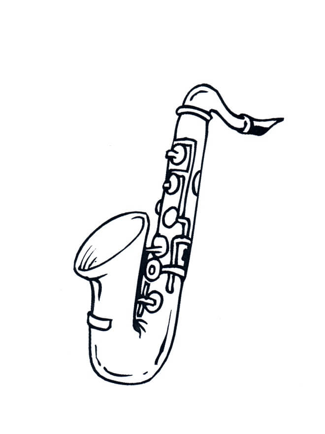 Saxophone Génial coloring page