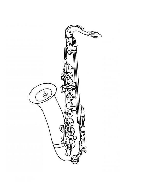 Coloriage Saxophone Gratuit