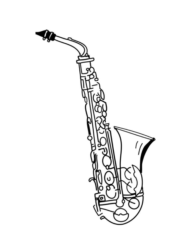 Coloriage Saxophone Incroyable