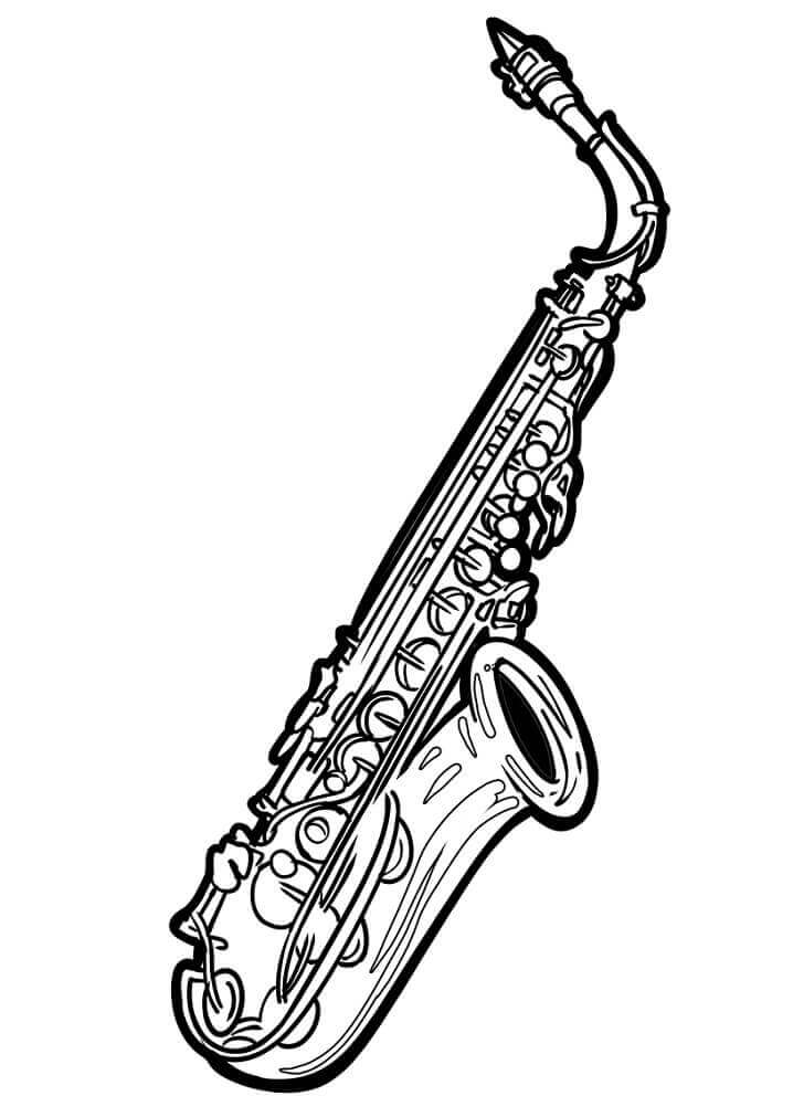 Saxophone Parfait coloring page