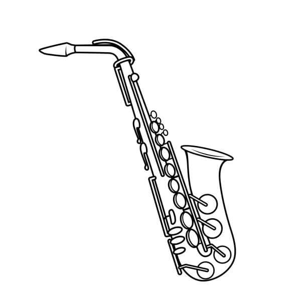 Coloriage Saxophone Parfait