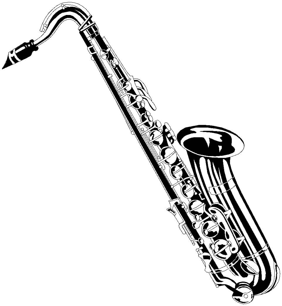 Coloriage Saxophone Parfait