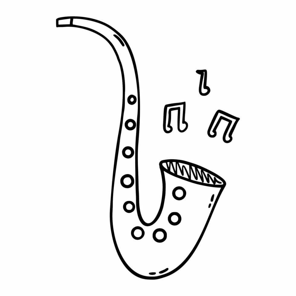 Saxophone Pour Enfants coloring page