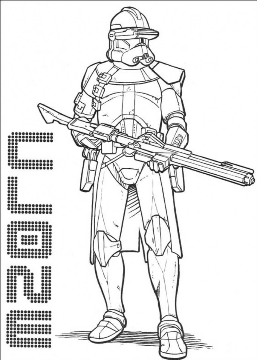 Soldat Clone Star Wars coloring page