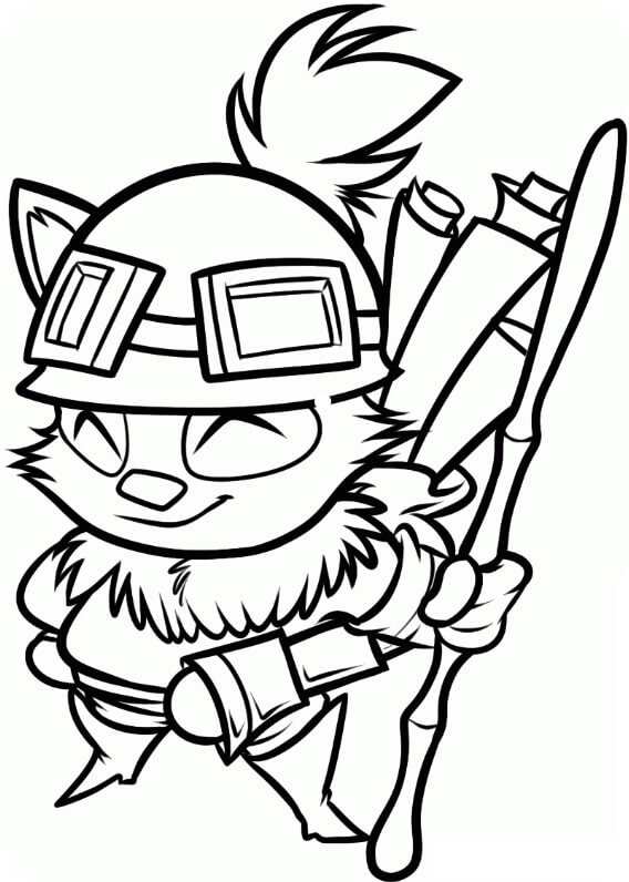 Teemo League of Legends coloring page