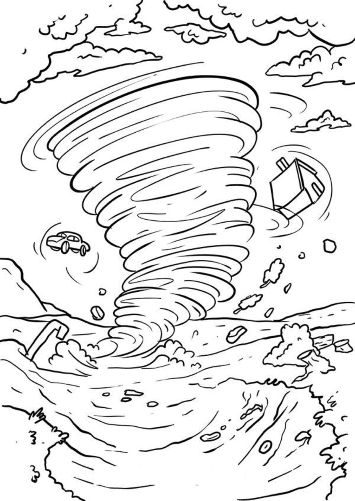Tornade Terrible coloring page
