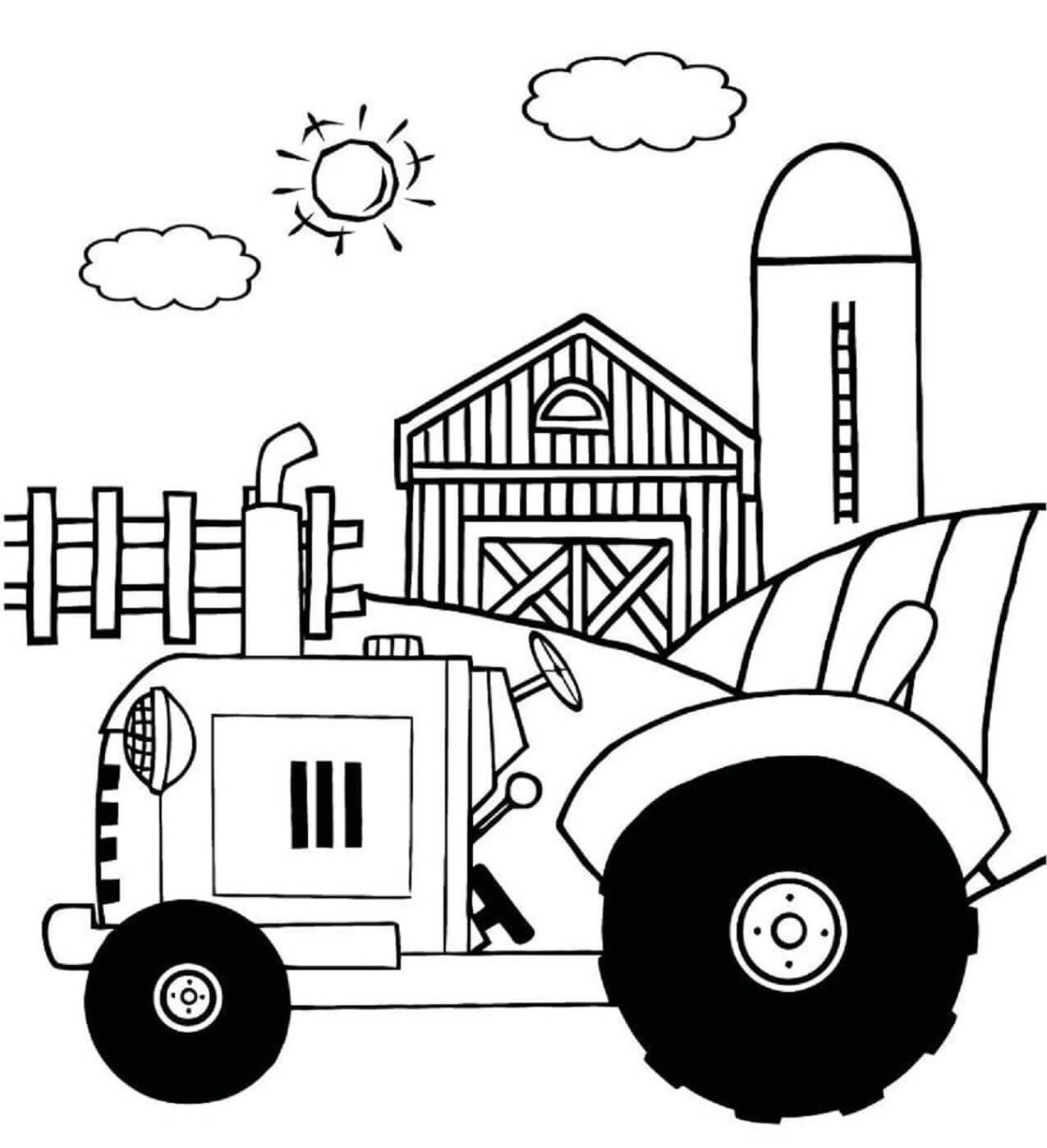 Tracteur à la Ferme coloring page