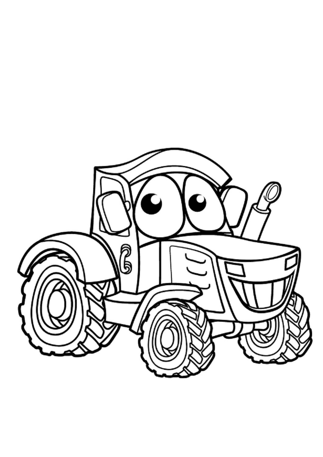 Tracteur Heureux coloring page