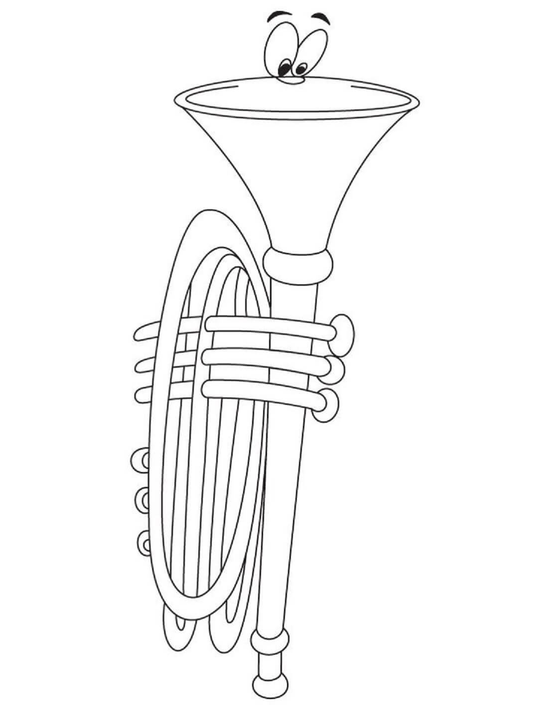 Coloriage Trompette de Dessin Animé