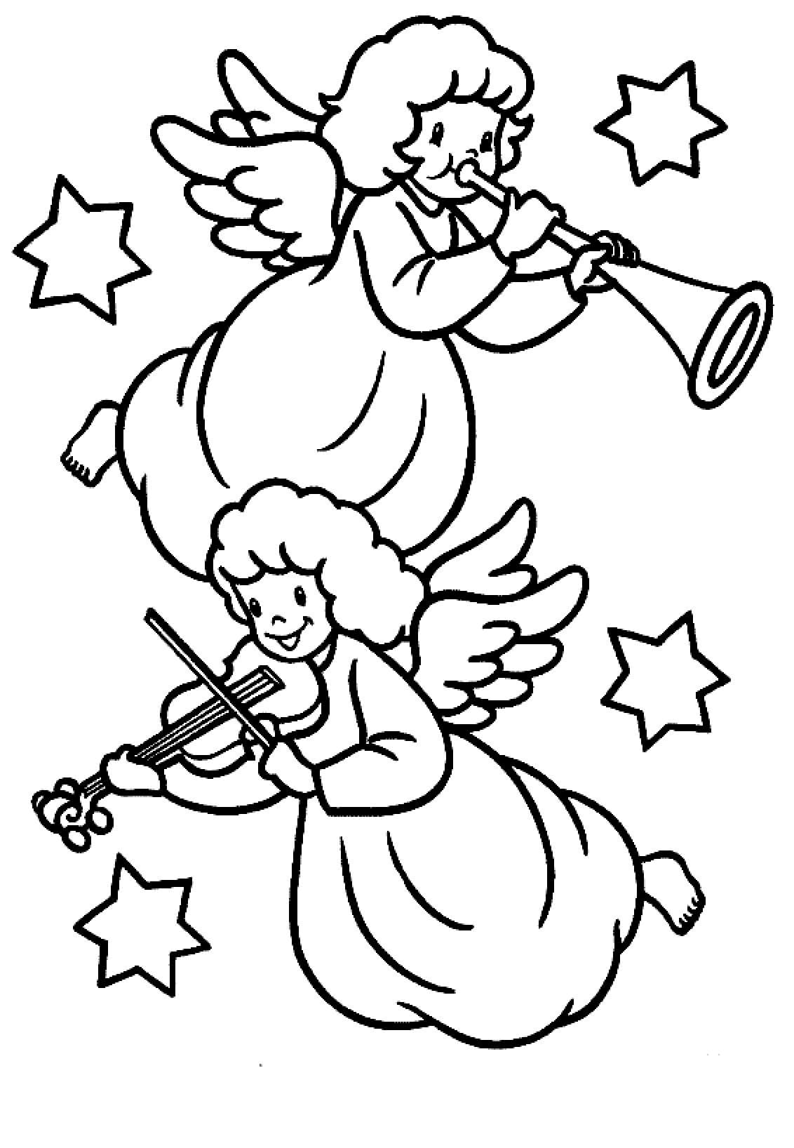 Trompette et Violon coloring page