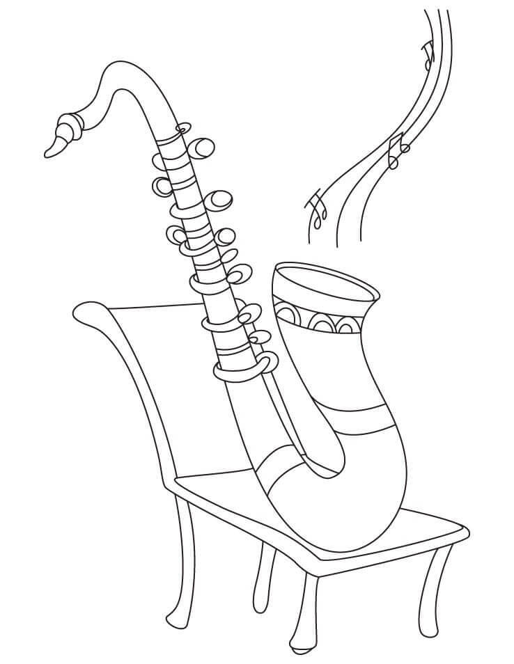 Un Saxophone coloring page