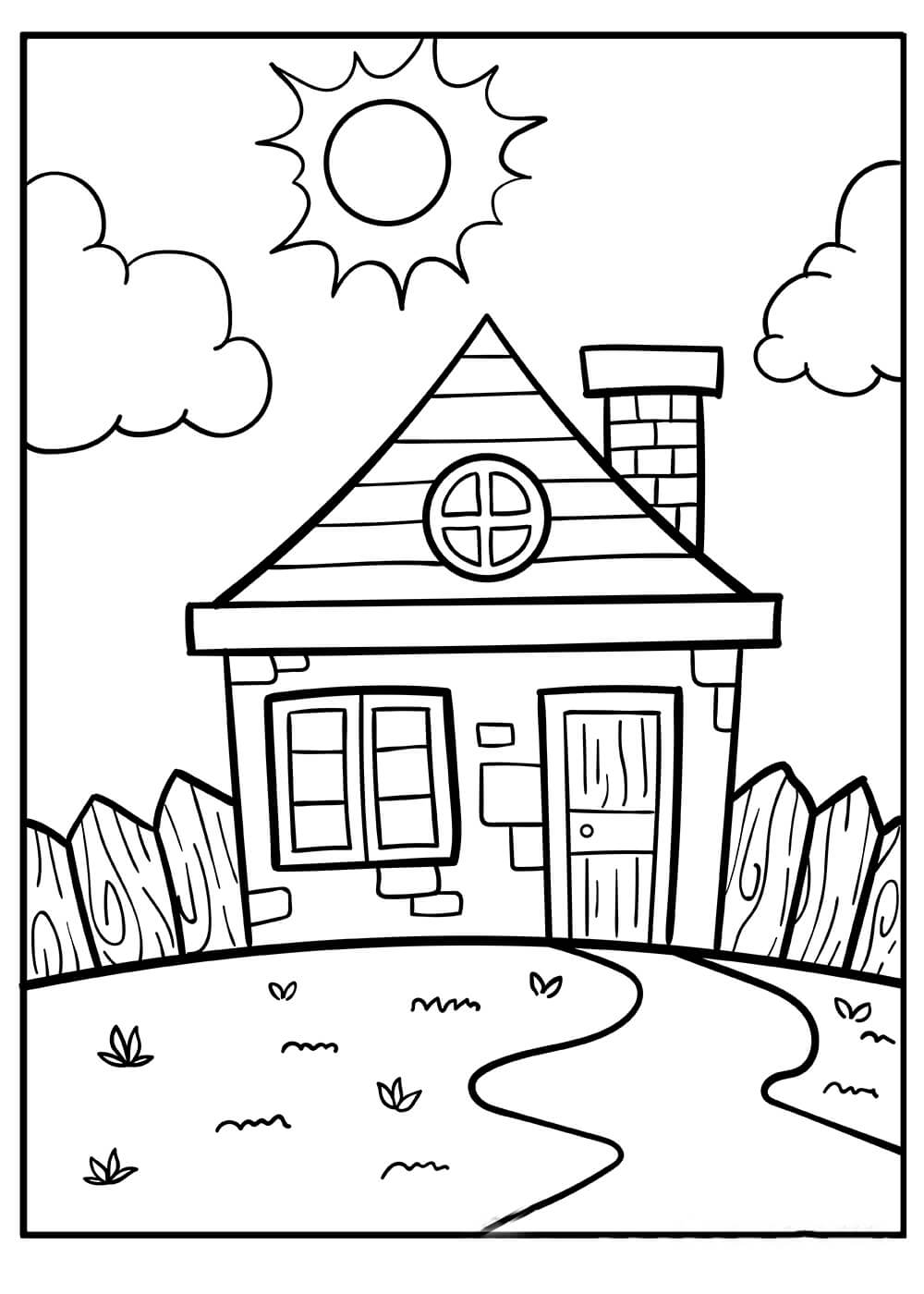 Une Maison Basique coloring page