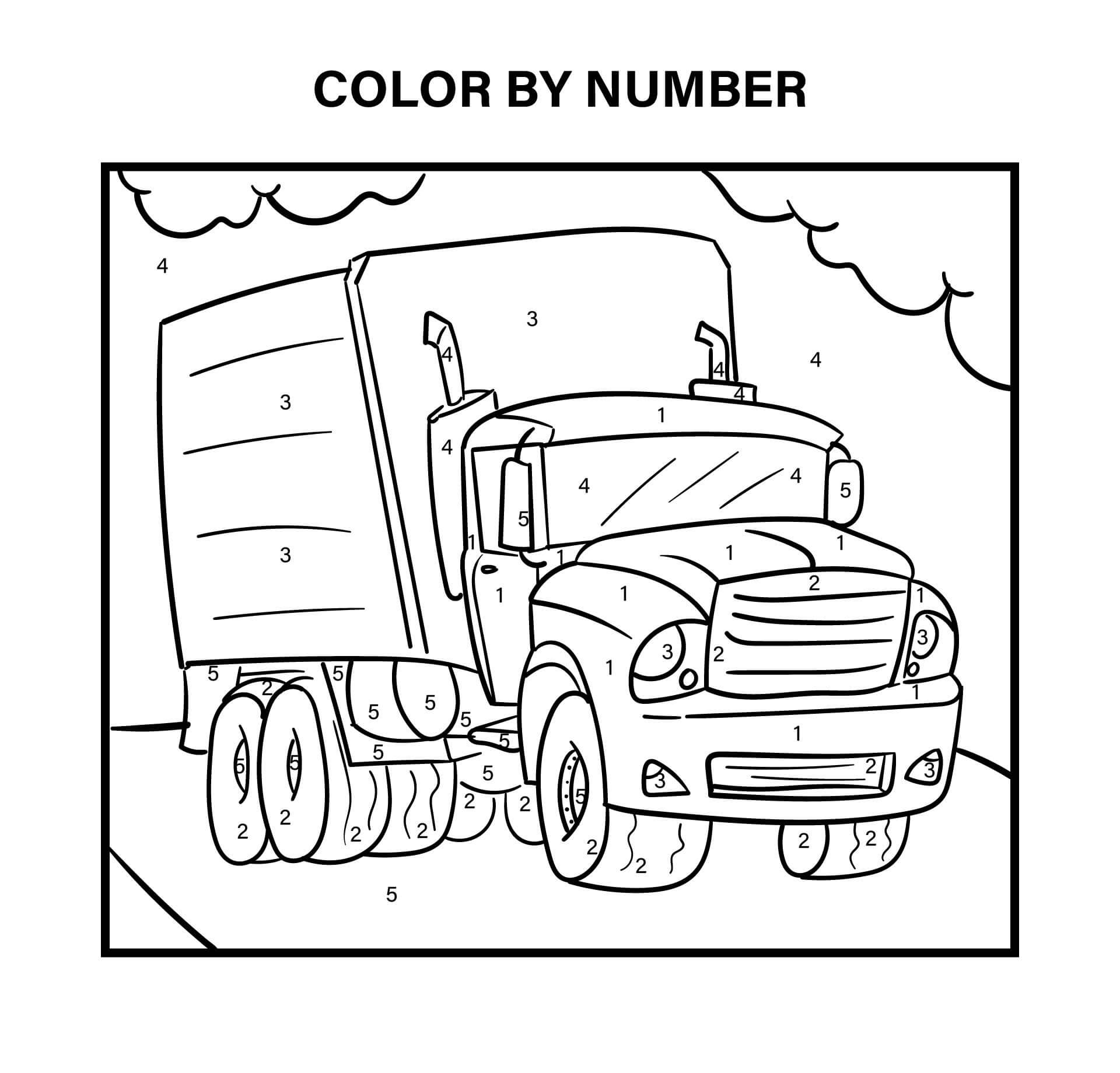 Coloriage Incroyable Camion Coloriage par Numéro