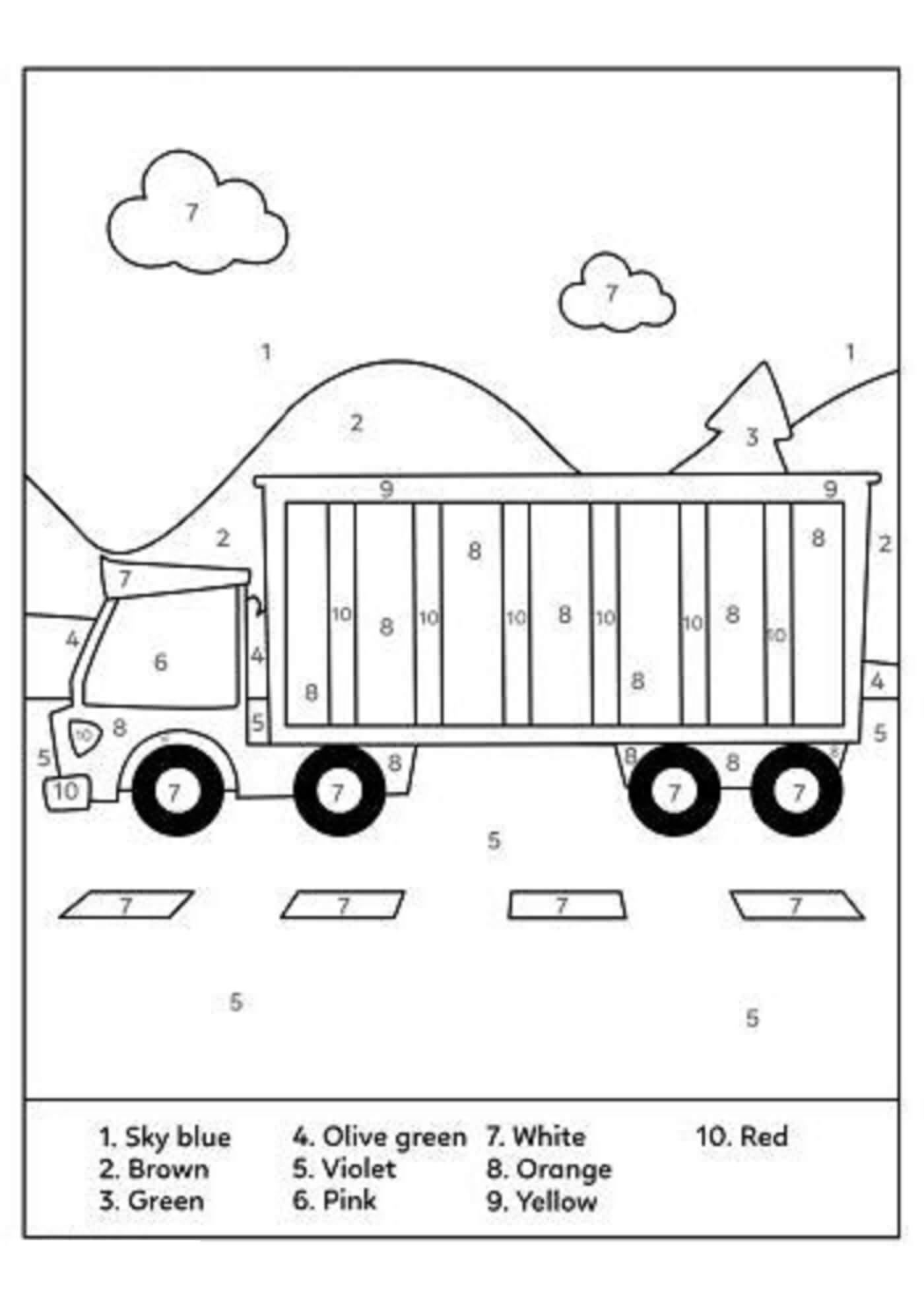 Un Camion Coloriage par Numéro coloring page