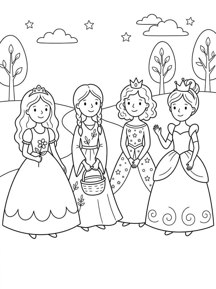 Jolies Princesses coloring page