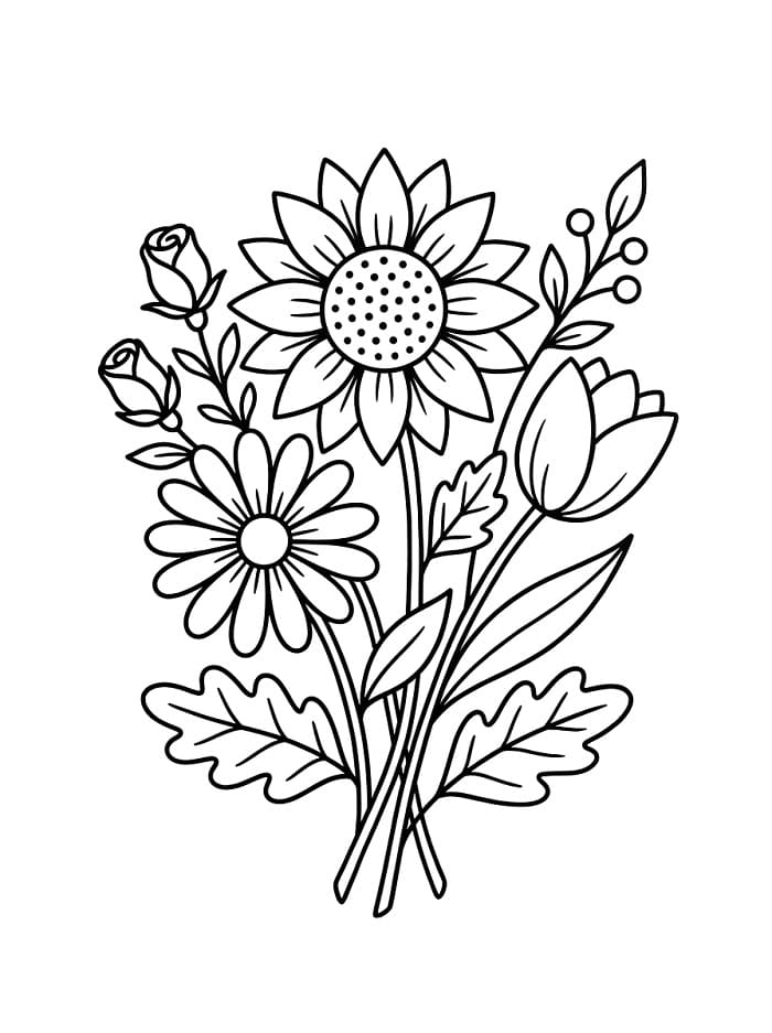 Merveilleuses Fleurs coloring page