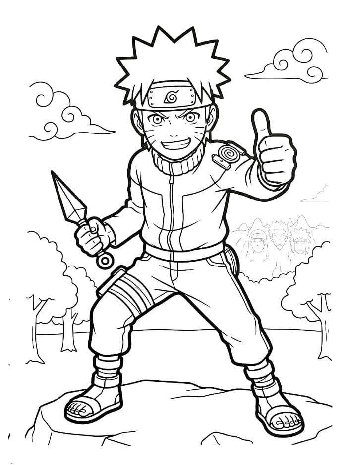 Coloriage Naruto est en Colère
