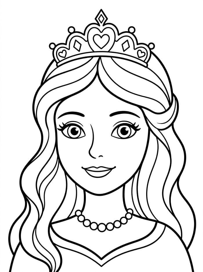 Coloriage Petite Princesse Mignonne