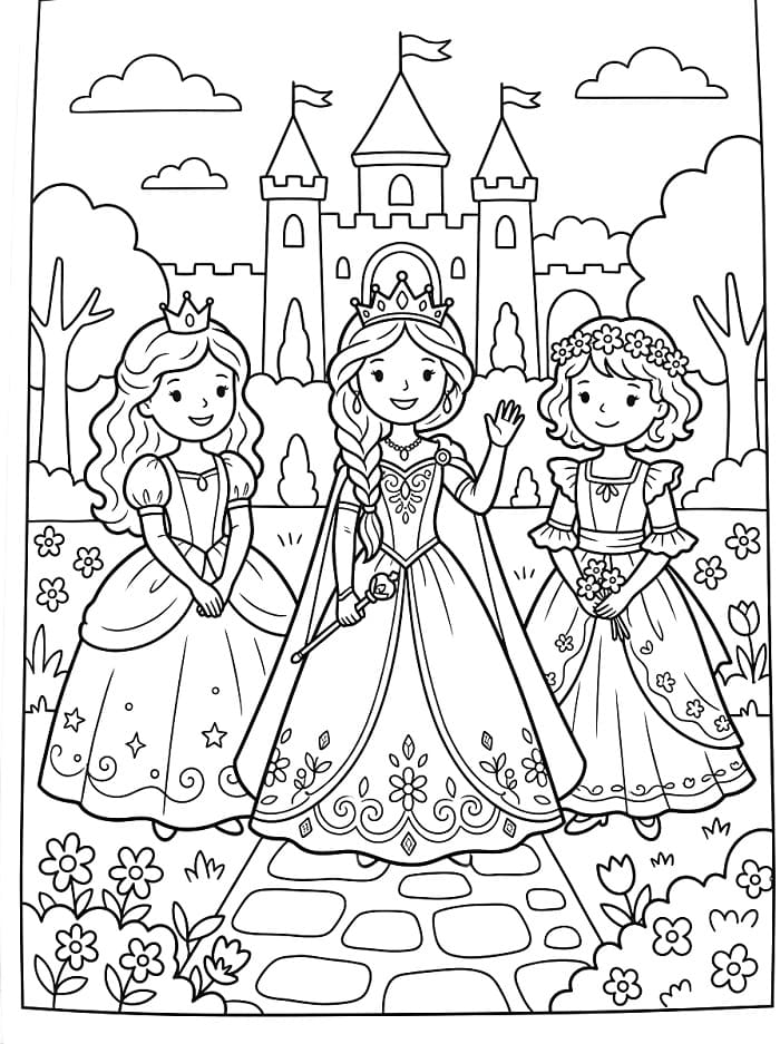 Princesses Mignonnes coloring page