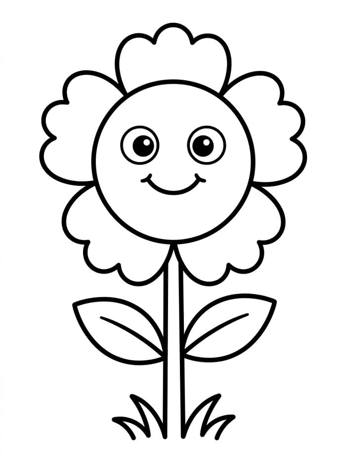 Une Fleur Souriante coloring page