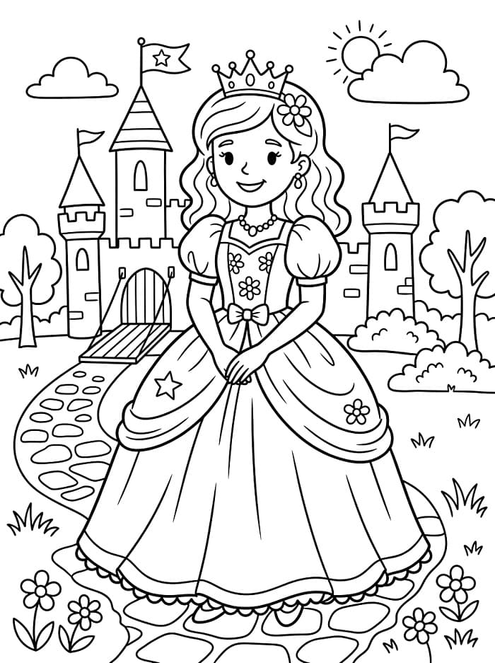 Coloriage Une Princesse Mignonne