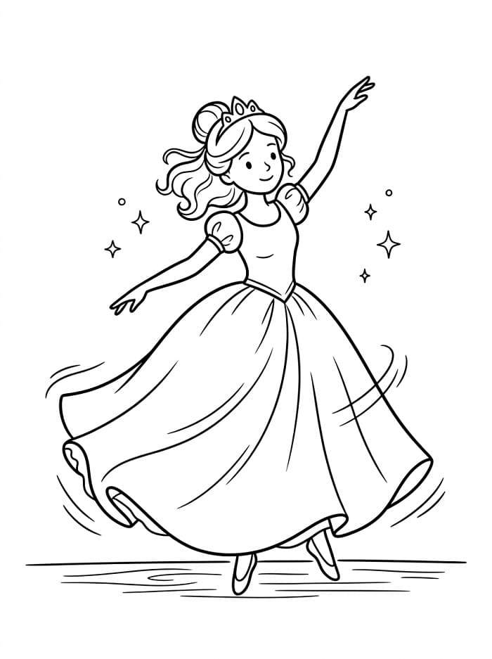 Coloriage Une princesse danseuse
