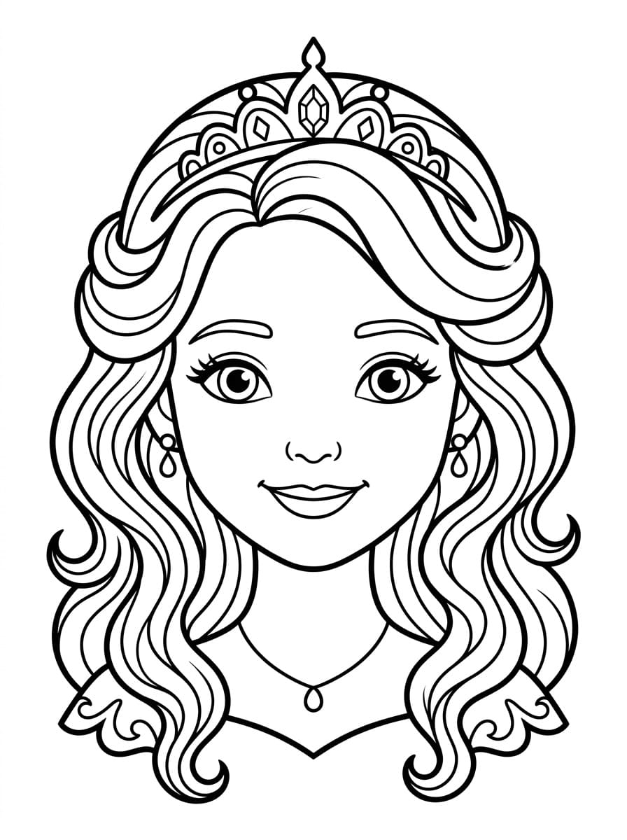 Visage de Princesse coloring page