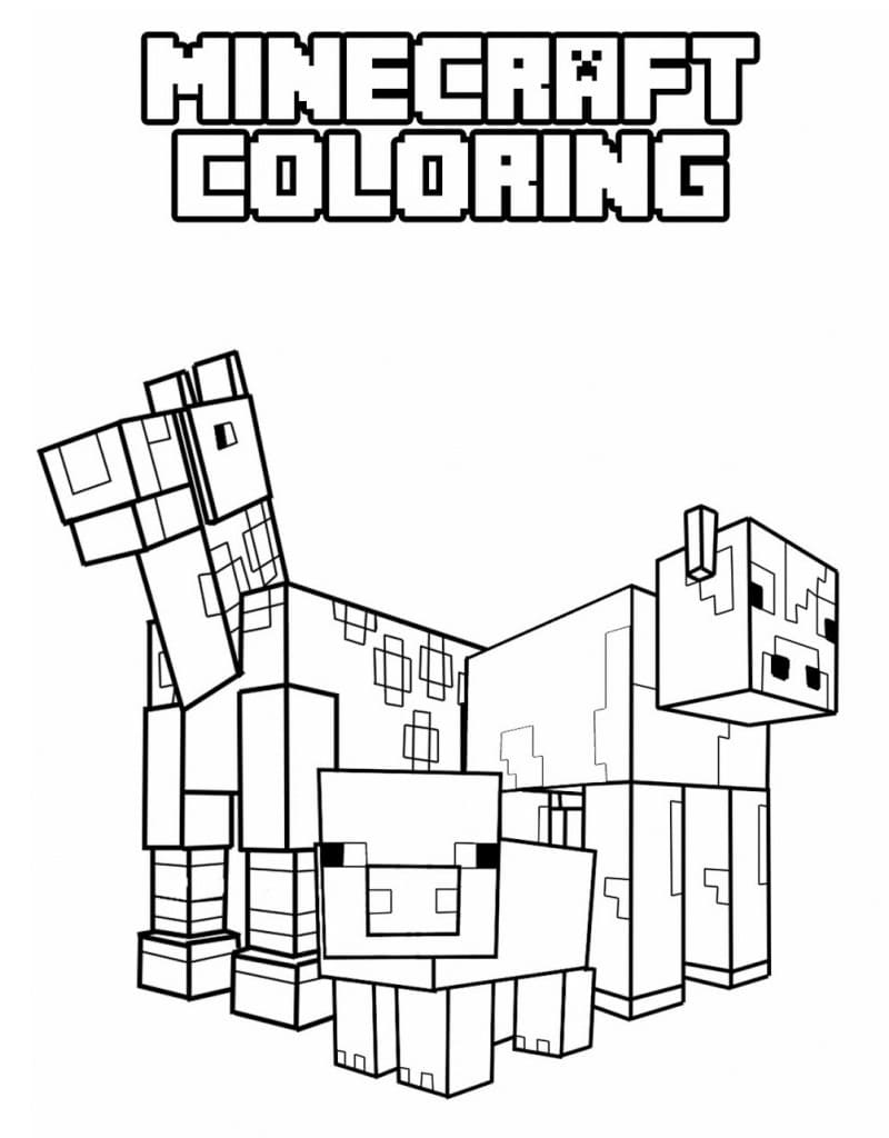 Animaux de Minecraft coloring page