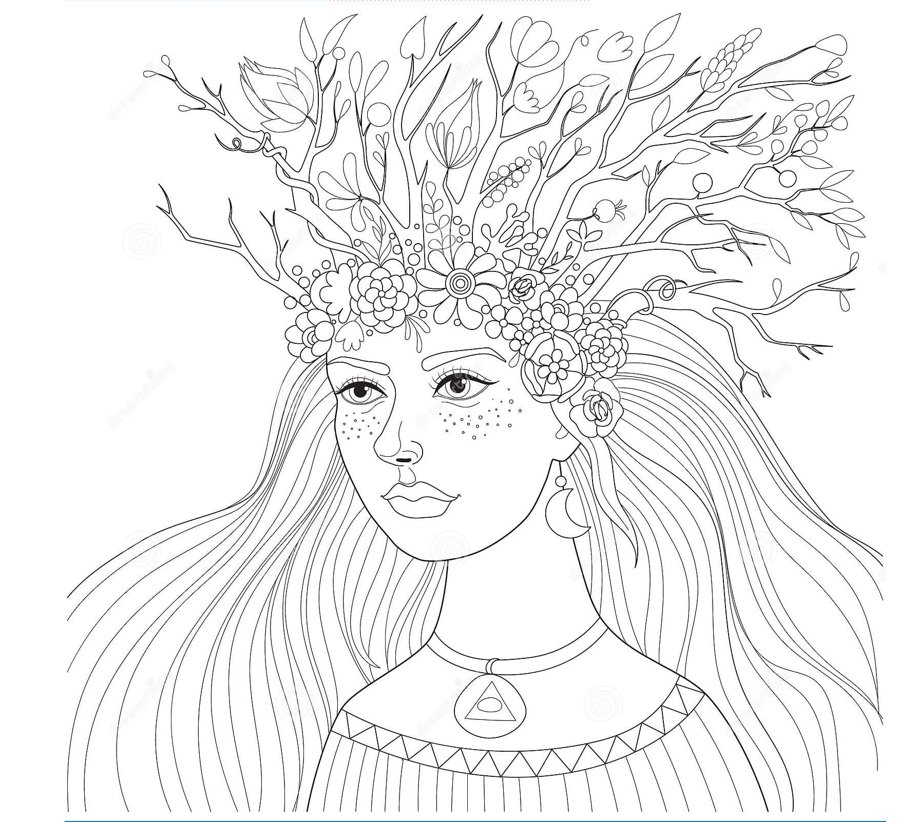Belle Fille Anti-stress coloring page