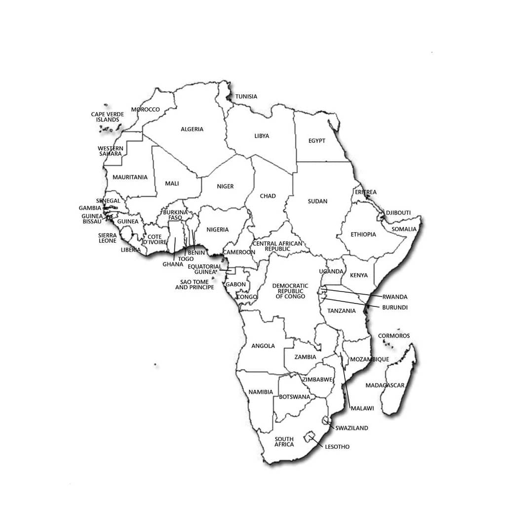Coloriage Carte de l'Afrique 2