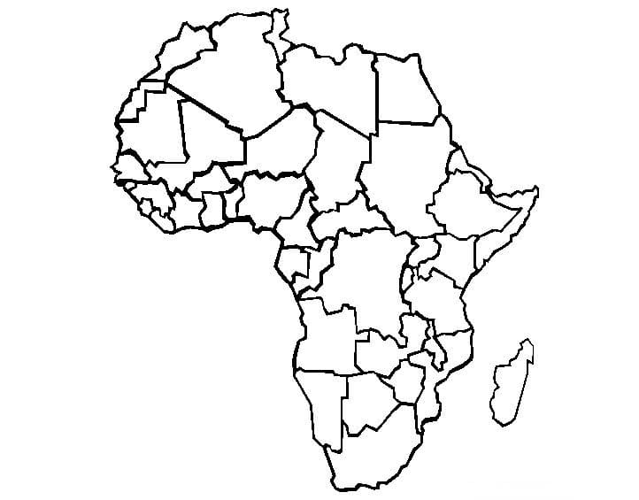 Coloriage Carte de l'Afrique 5