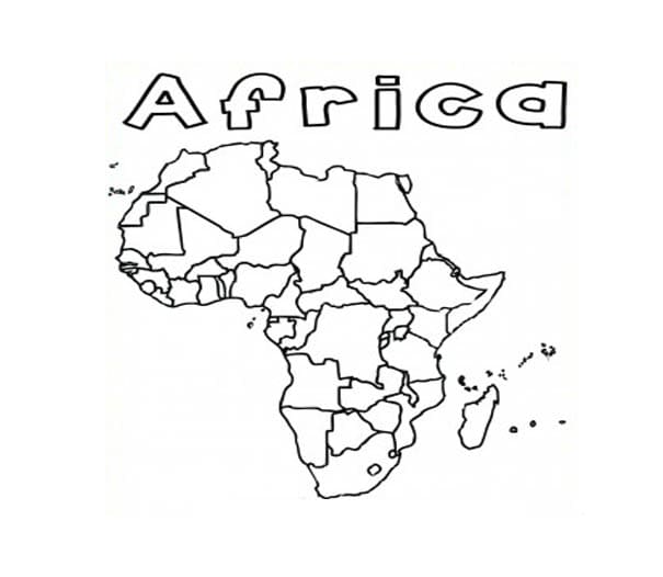 Coloriage Carte de l’Afrique