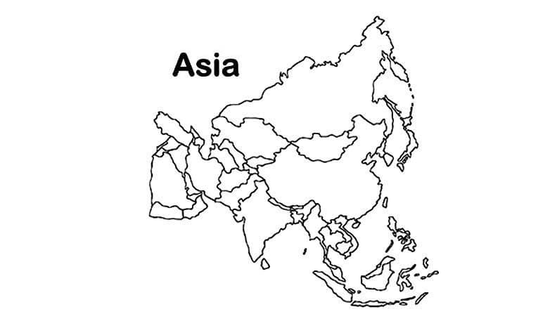 Carte de l’Asie 1 coloring page