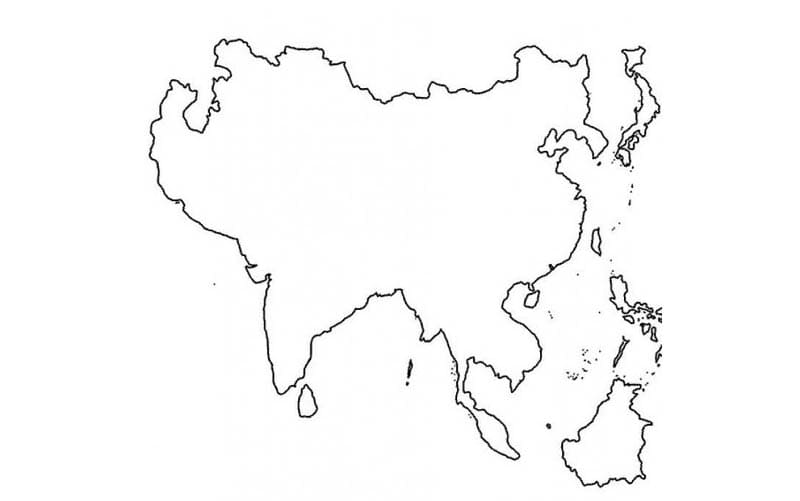 Coloriage Carte de l'Asie 7