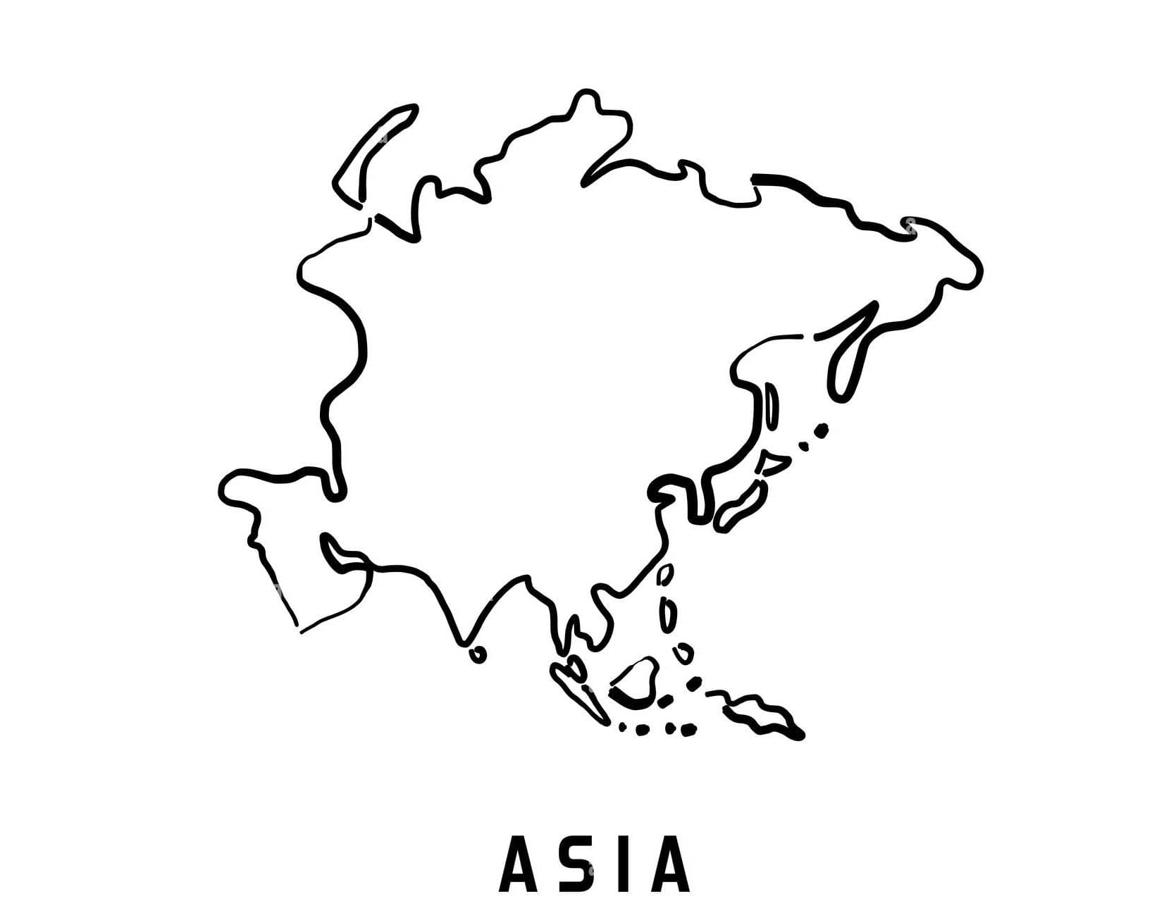 Carte de l’Asie 8 coloring page