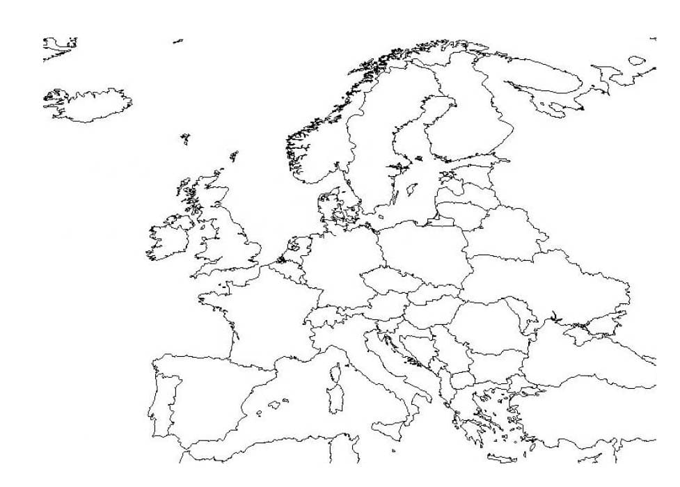 Carte de l’Europe 10 coloring page