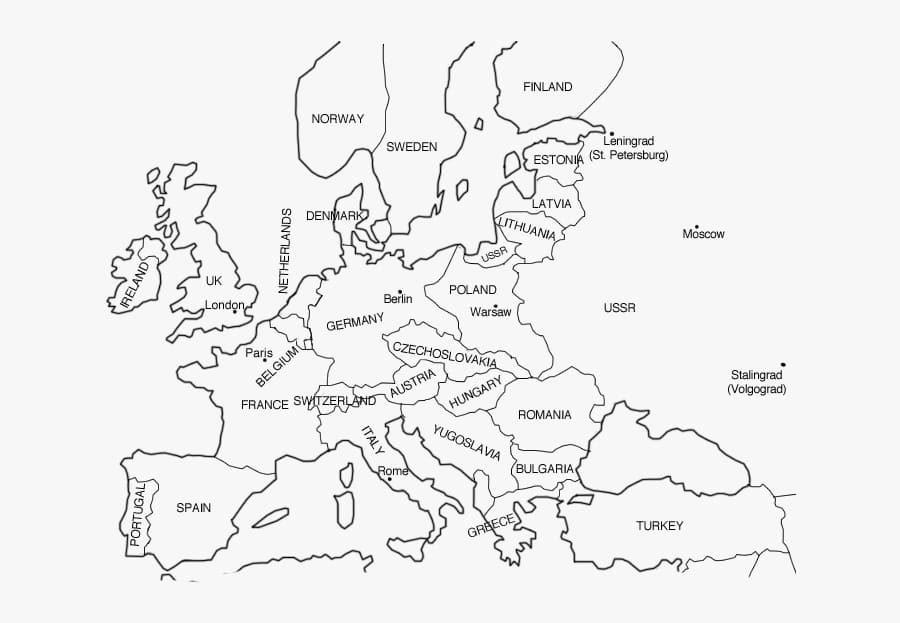 Carte de l’Europe 2 coloring page