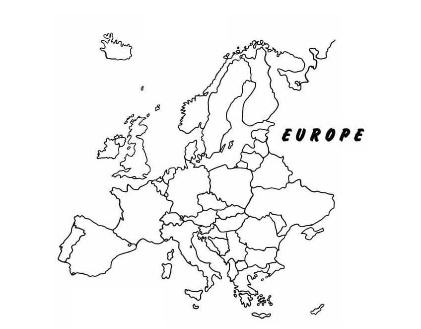 Coloriage Carte de l’Europe
