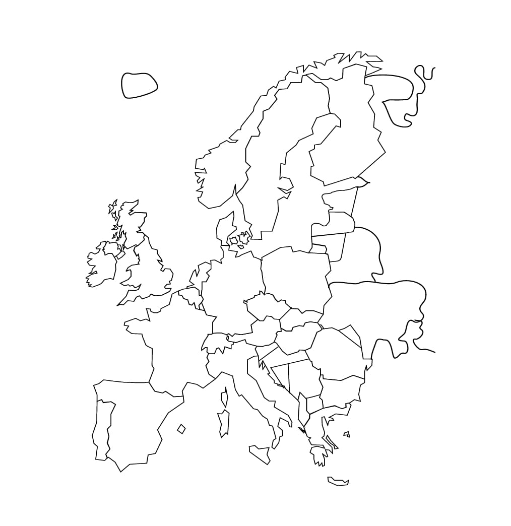 Coloriage Carte de l'Europe 4