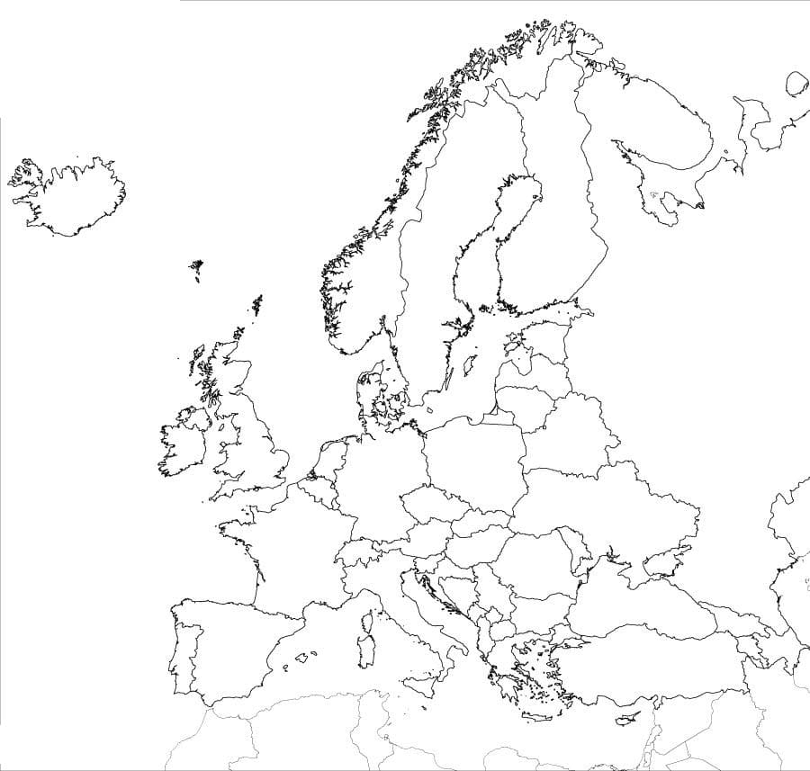 Coloriage Carte de l'Europe 6