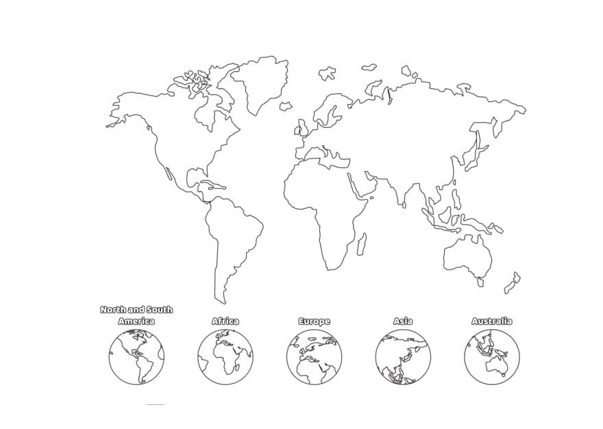 Carte du Monde 12 coloring page