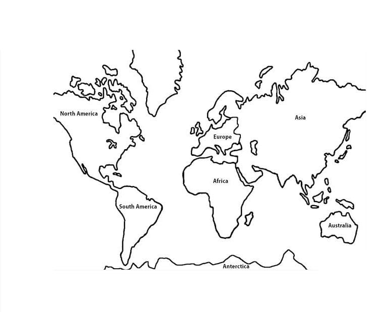 Carte du Monde 4 coloring page