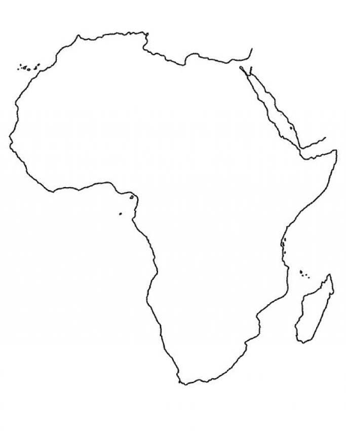 Coloriage Carte Muette de l'Afrique