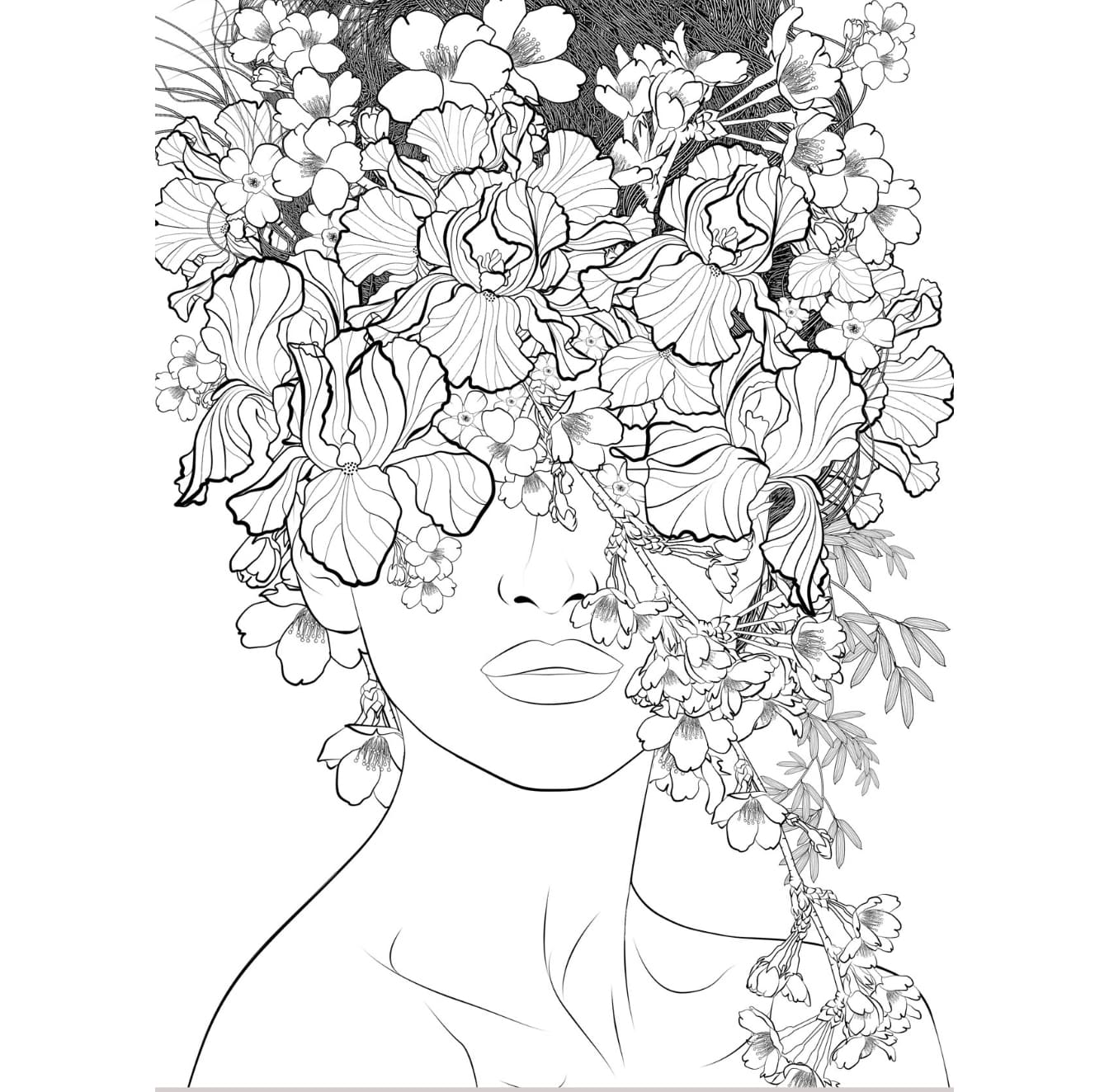 Fille Anti-stress coloring page