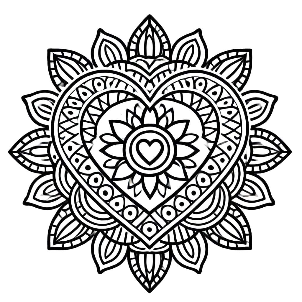 Image De Mandala Coeur coloring page